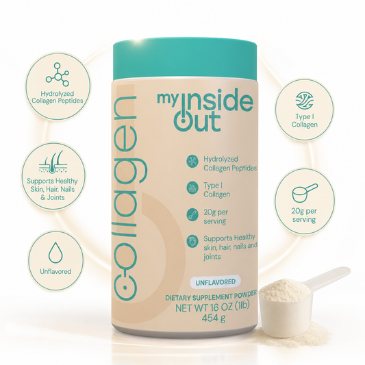 myInsideOut Collagen Peptides – Grass-Fed Type I, Unflavored, 16oz (1lb)