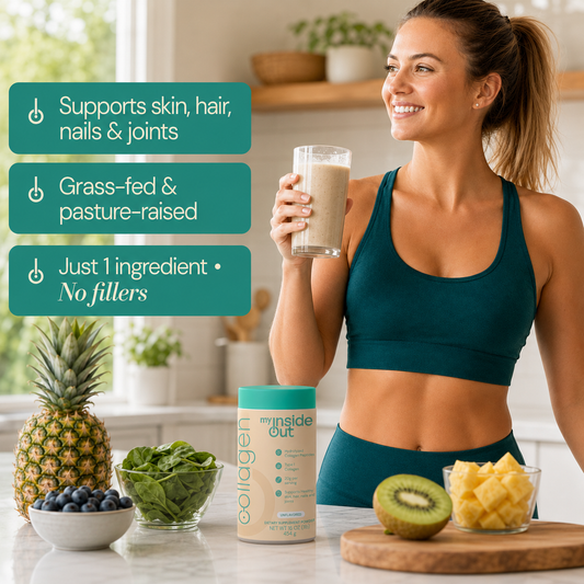myInsideOut Collagen Peptides – Grass-Fed Type I, Unflavored, 16oz (1lb)